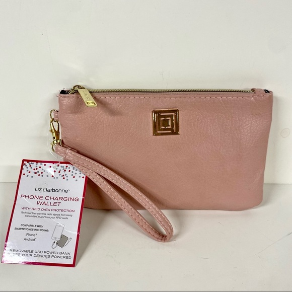 Liz Claiborne | Pink Phone Charging Wristlet Wallet NWT - Picture 2 of 8